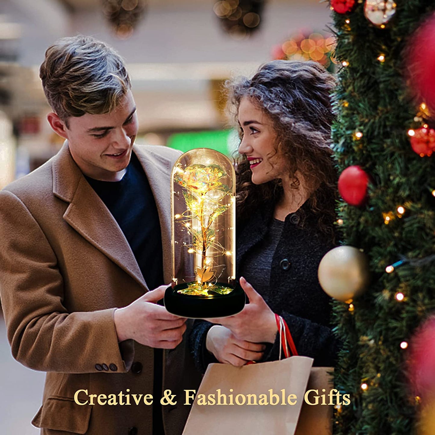 Galaxy Artificial Rose, Colorful Gold Foil Rose Enchanted Flower Rose, Beauty and the Beast Rose (Galaxy Colorful)