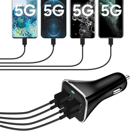 USB Car Charger Adapter, QC 3.0 Fast Car Charger, 4-Port Multi 9.6 Amp 48W Rapid Car Charger Compatible with Iphone 13/12/11 Pro Max, Samsung Galaxy S20 Ultra/Note20, LG, Pixel and More[2Pack].