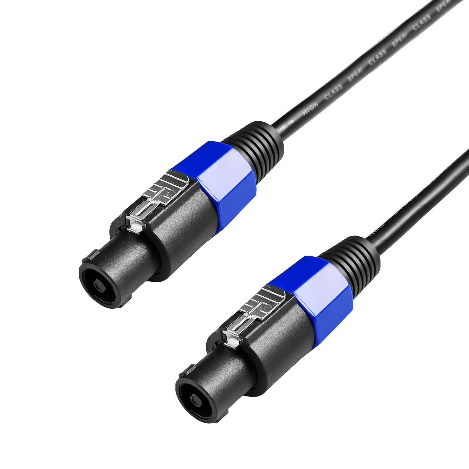 2Pcs 10 Feet Professional Speakon to Speakon Cables Wire Speaker Audio Amplifier Cord 7Mm with Twist Lock