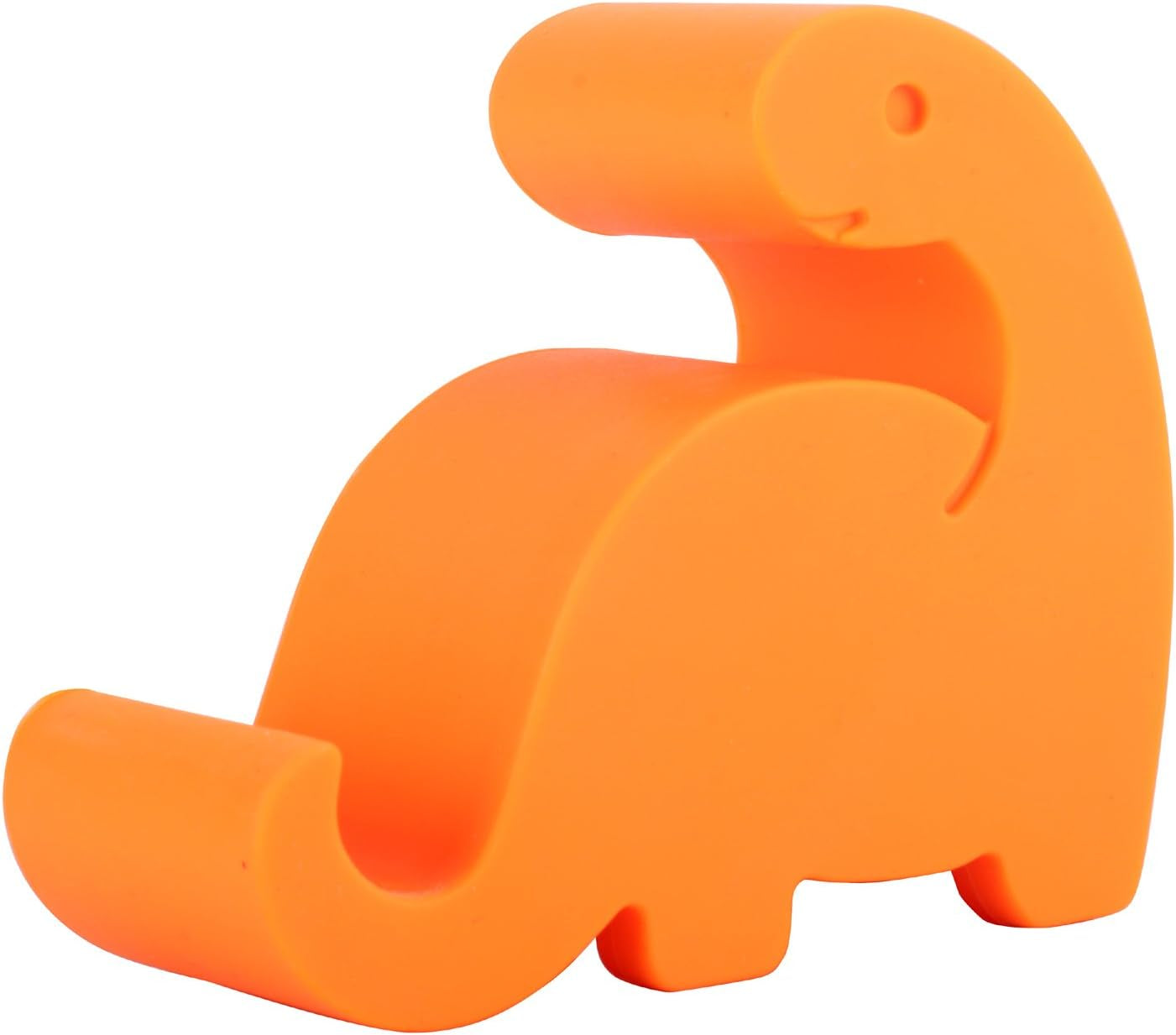 Plinrise Animal Desk Phone Stand, Update Dinosaur Stripe Silicone Office Phone Holder, Creative Phone Ipad Tablet Stand Mounts, Size:1.3" X 3.0" X 2.7" (Orange)