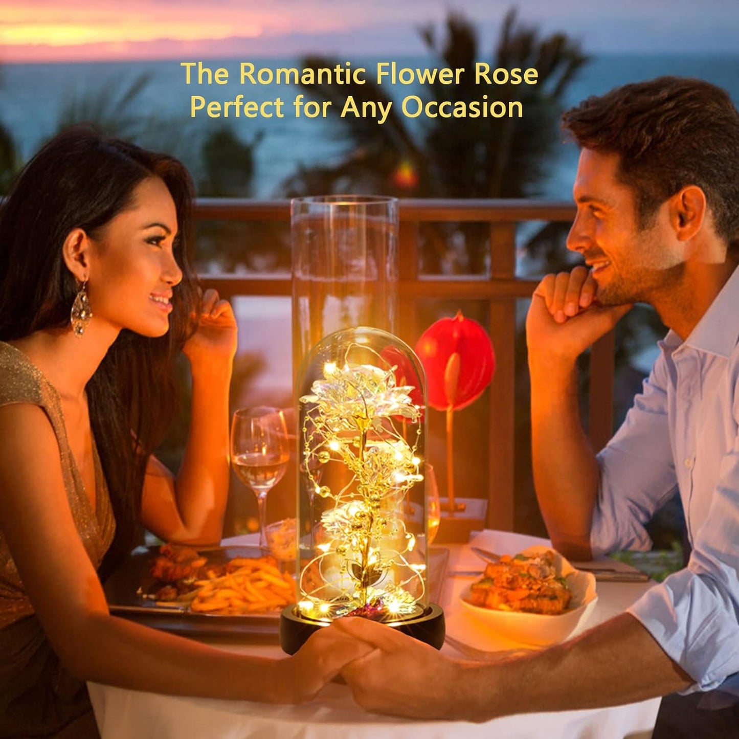 Galaxy Artificial Rose, Colorful Gold Foil Rose Enchanted Flower Rose, Beauty and the Beast Rose (Galaxy Colorful)