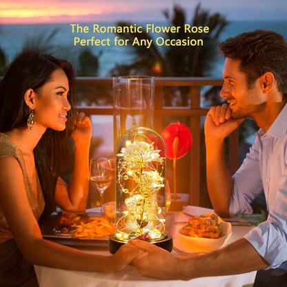 Galaxy Artificial Rose, Colorful Gold Foil Rose Enchanted Flower Rose, Beauty and the Beast Rose (Galaxy Colorful)