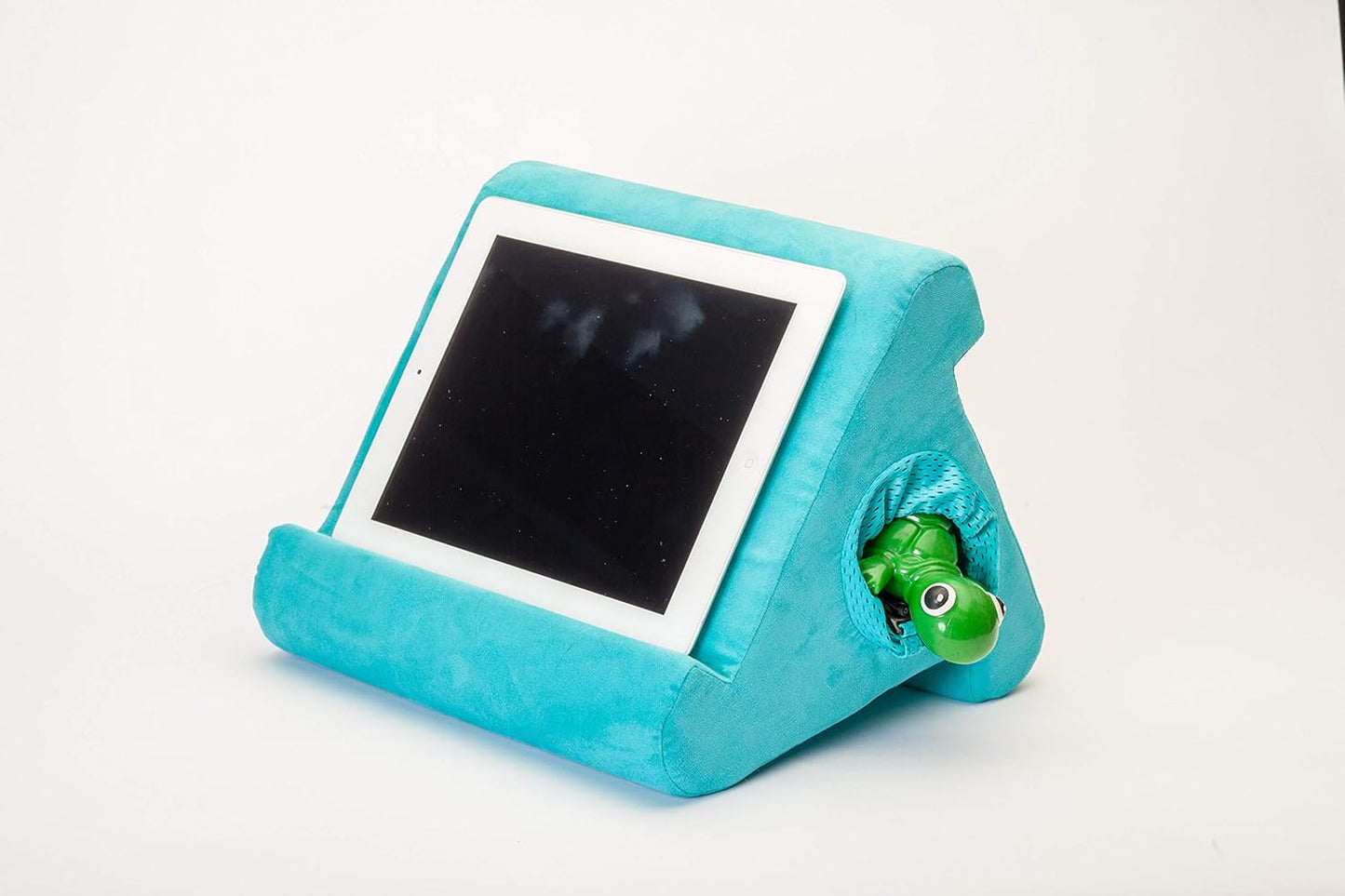 Tablet Stand with Cubby Storage and Multi-Angle Viewing for Home, Work & Travel. Our Tablet Holder Has Storage for Your All Your Personal Items. (Blue Camou)