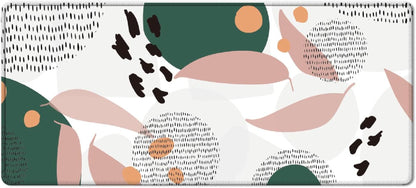 RGB Gaming Mouse Pad 5-15W, Wireless Charging LED Mousepad 31.9X12.3 Inch, XL Large Non-Slip Rubber Base Computer Keyboard Mat for Gaming, Work, Home, Office (Geometric Leaves)