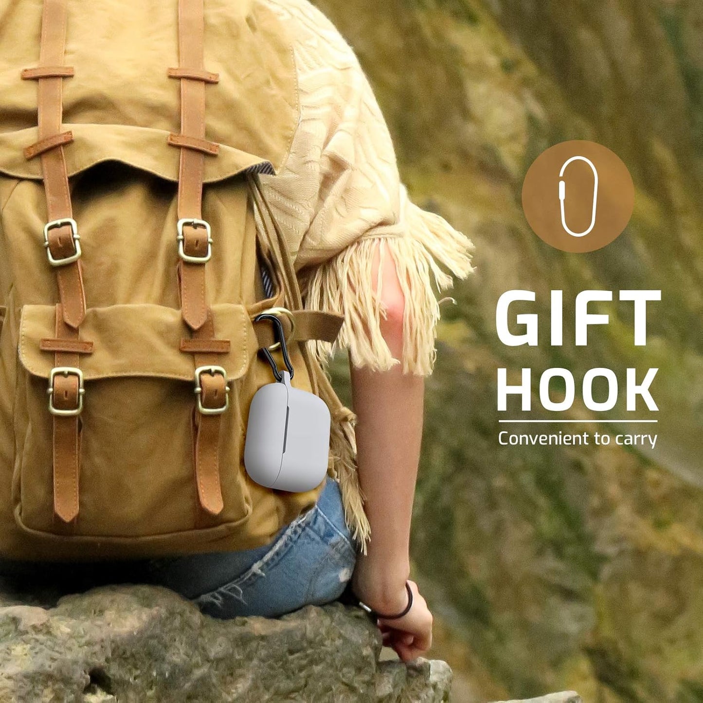 Compatible with Airpods 3 Case,Soft Silicone Protective Headphone Charging Cover with Keychain for Airpods 2021 3Rd Generation (Stone Gray)